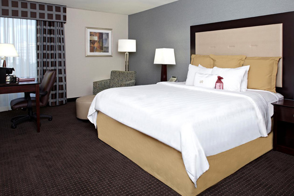 A guest room at the Crowne Plaza Philadelphia West