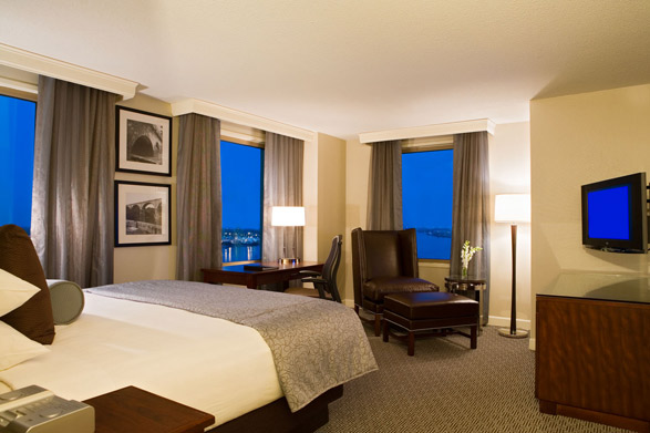 A guest room at the Hyatt Regency Penn's Landing