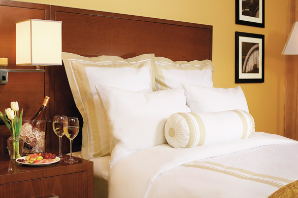 A guest room at the Philadelphia Airport Marriott