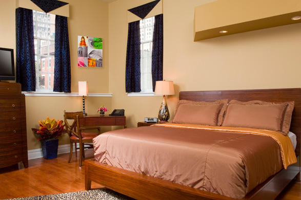 A guest room at The Independent Hotel